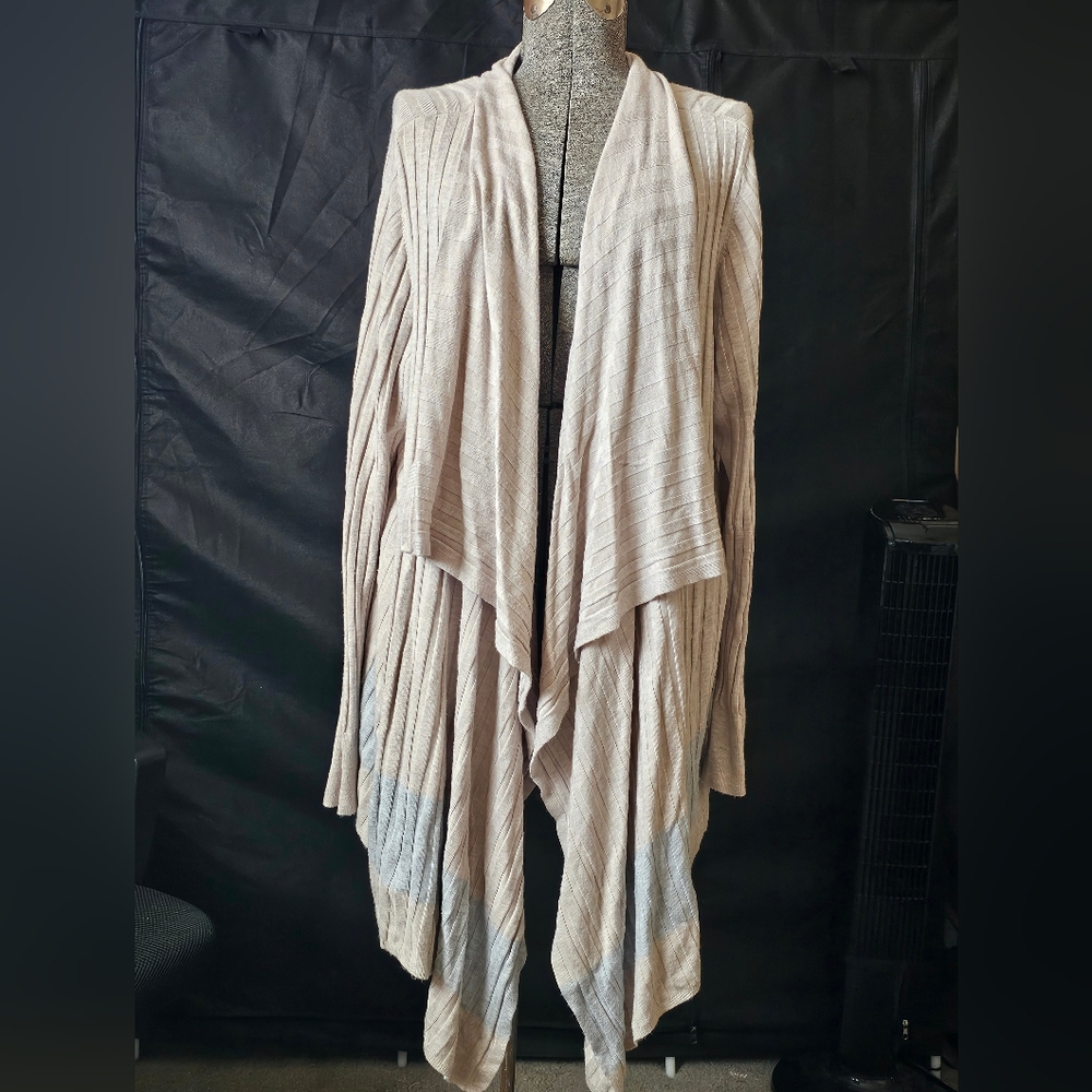 Lane Bryant Cream and Gray Cardigan